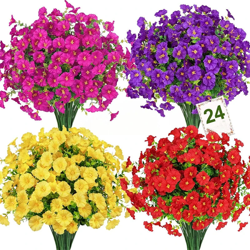 bouquets artificiels fleurs violet rose jaune rouge feuilles vertes modernes decoration intérieure