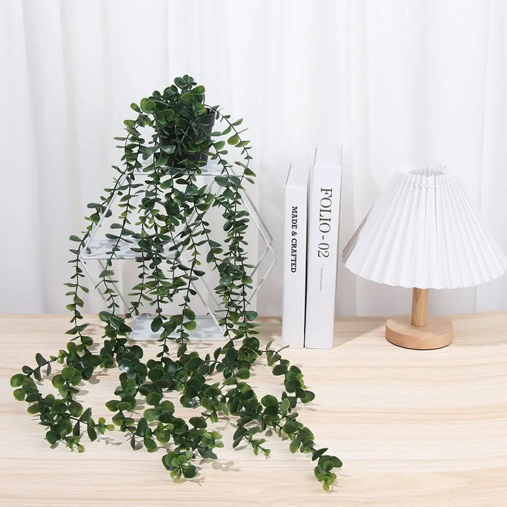 plantes artificielles suspendues arbre vert feuilles uniformes moderne decoration exterieure accrochée pot noir