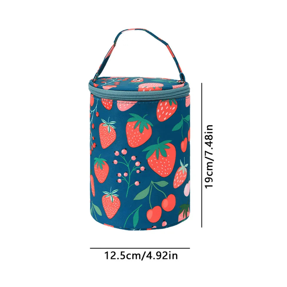 Sac rangement laine moderne noir rouge fleurs poignée amovible crochet pelotes mesures pratique