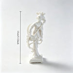 statue geisha blanche sculpture zen decoration intérieure artisanale ornement blanc plastique classique 13cm