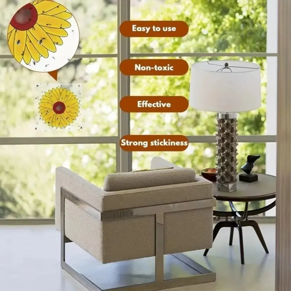 sticker mural décoratif moderne fleurs stylisées pavot tournesol rouge bleu orange jaune