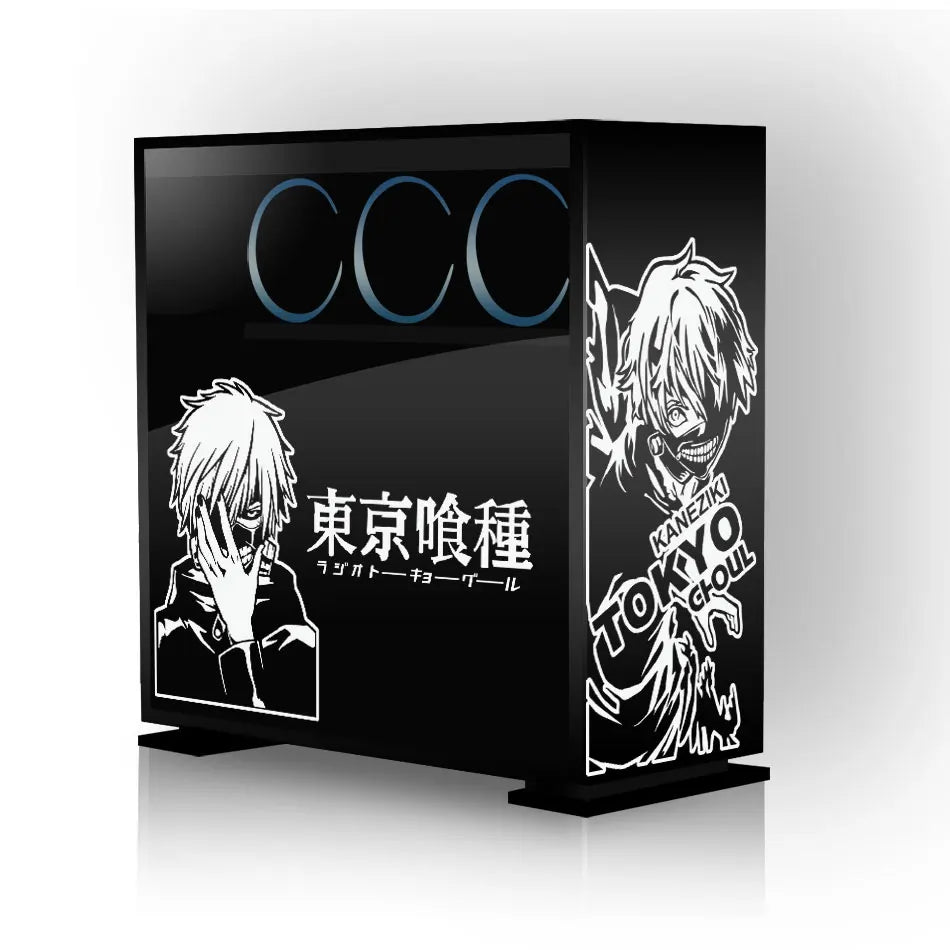 autocollants anime personnages tokyo ghoul kaneziki transparents pc noir blanc