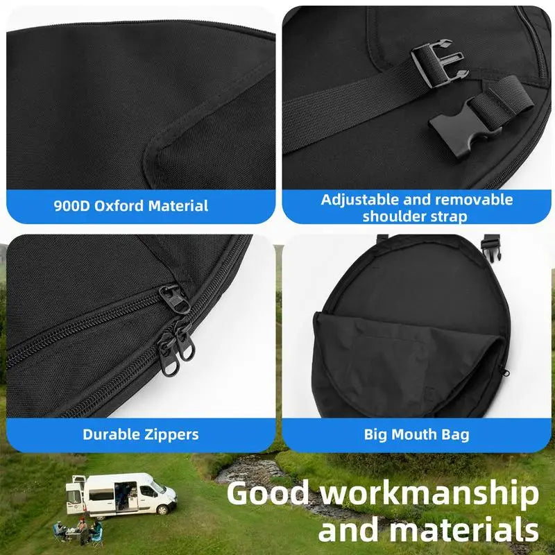sac rangement oxford noir tente douche camping matériel outdoor
