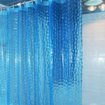 rideau douche moderne 180x180cm éva relief motifs géométriques blanc bleu vert translucide respectueux environnement
