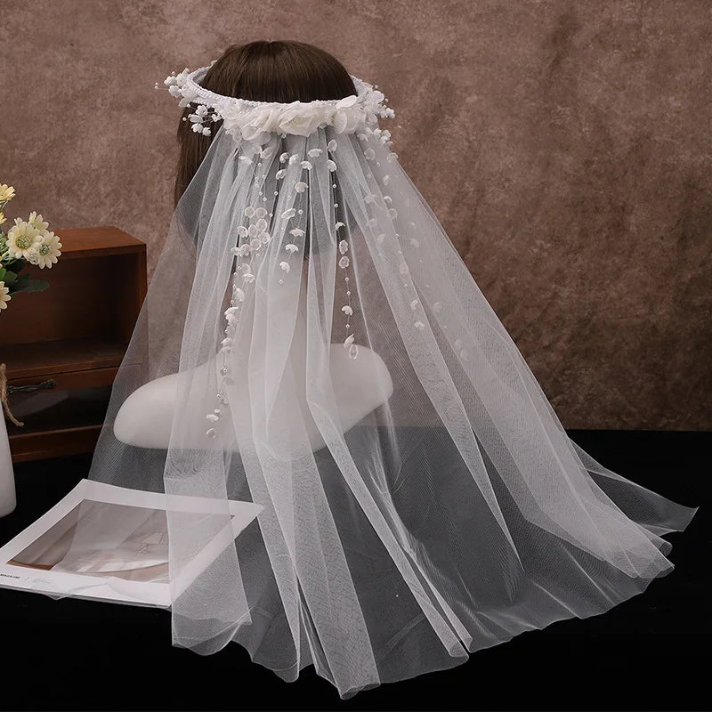 voile mariée blanc fleurs dentelle classique romantique translucent accessoires mariage femme
