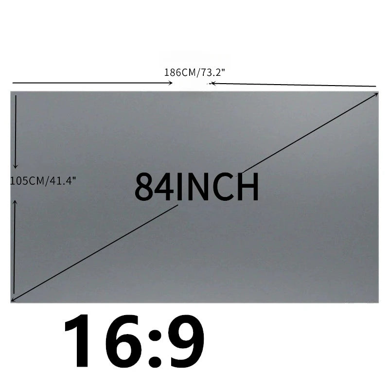 rideau projecteur gris moderne verre velcro portable hd 60 133 pouces