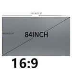 rideau projecteur gris moderne verre velcro portable hd 60 133 pouces