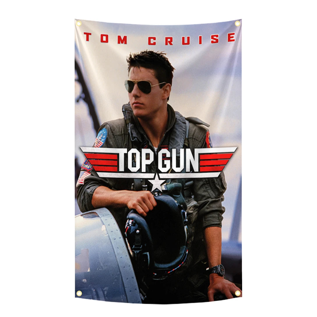 bannière top gun logo étoile danger zone epic version avions explosion vintage