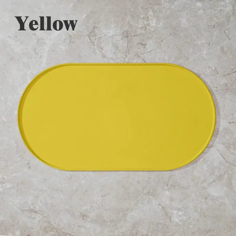 tapis nourriture animaux silicone sécuritaire pliable anti fuites universel beige jaune rose vert moderne
