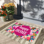tapis d'entrée multicolore fleurs bleu marine antidérapant résistant extérieur intérieur moderne imprimé