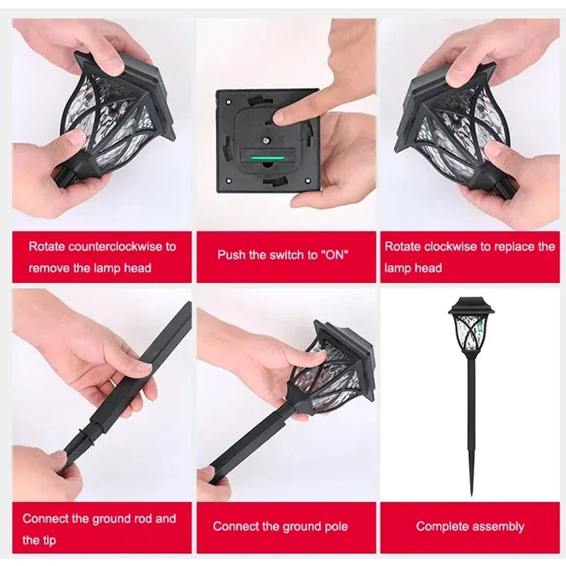 lampions solaires extérieurs noirs ip65 led rechargeables panneau solaire ab grille moderne