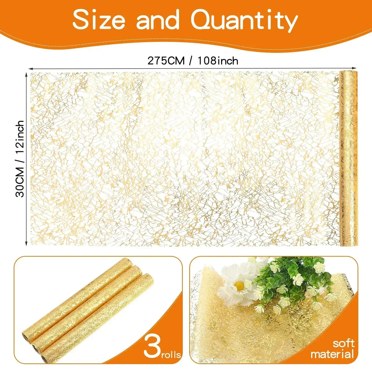 chinois brodé or blanc semi transparent festif décoration table mariage anniversaire rouleau voile 275cm