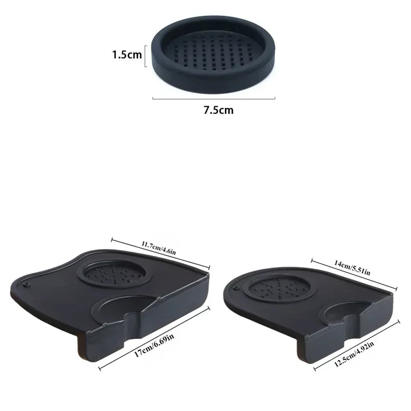 tapis silicone antidérapant support tamper noir durable moderne cuisine espressooutil barista