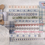 rubans décoratifs vintage blanc rose bleu vert marron fleurs coeurs étoiles animaux romantiques