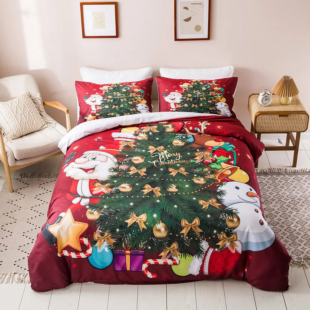 Parure de lit nordique blanche pour 2 personnes sur un lit