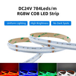 ruban led cob rgbw flexible haute densité dimmable adhésif 3m câbles connexion modernes 784