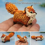 figurines renard décoratives résine ornements totem artistiques orange marron blanc