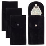 pochettes velours montres bouton pression moderne pratique noir vert gris