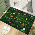 tapis sol moderne fleurs colorées antidérapant extérieur intérieur 40x60cm polyesters vibrant naturel