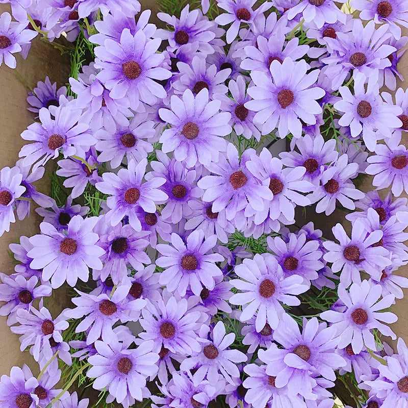 bouquet fleurs artificielles marguerites violet rose blanc moderne decoration intérieur
