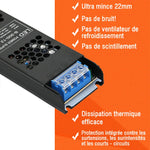 alimentation led 12v 24v 60w 100w 150w 200w 300w 400w noir moderne