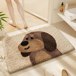 tapis bain antidérapant polyester shiba inu enfant moderne blanc bleu orange