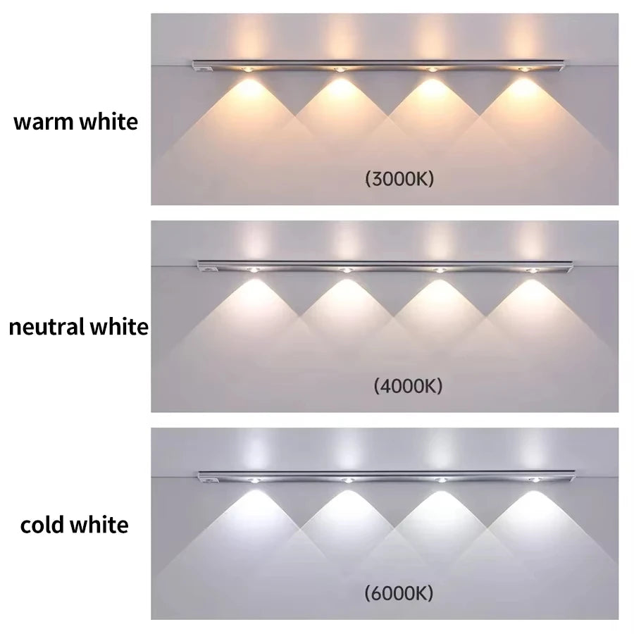 lampe led rechargeable sensor motion 20 30 40 50cm blanc moderne auto USB