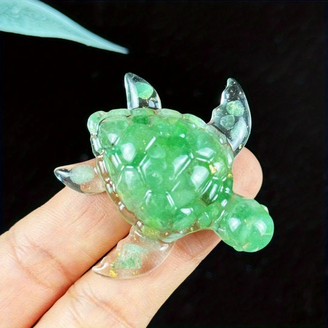 bijou tortue décoration colorées brillantes décoratif opaque multicolore verte bleue