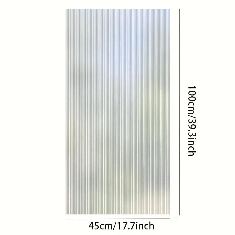film fenêtre pvc rayures verticales blanc translucide moderne adhésif isolation thermique uv protection décoration