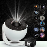 Projecteur galaxie rotatif 360° orange sur fond noir