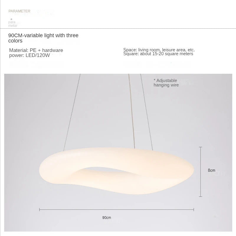 Suspension lumineuse moderne blanche minimaliste salon chambre 45cm 50cm 60cm 75cm 90cm