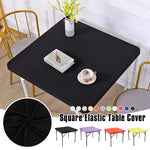 couvre table carré élastique noir rouge vert bleu rose violet blanc uni moderne festif