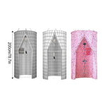 rideau douche relief aimants motif géométrique gris blanc rose decorative enfants