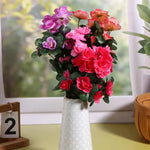 décoration intérieure bouquet artificiel rose rouge jaune moderne feuilles vertes