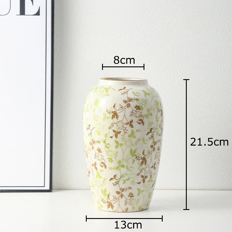 vase classique porcelaine fleurs blanc rouge bleu vert marron decoration table floral