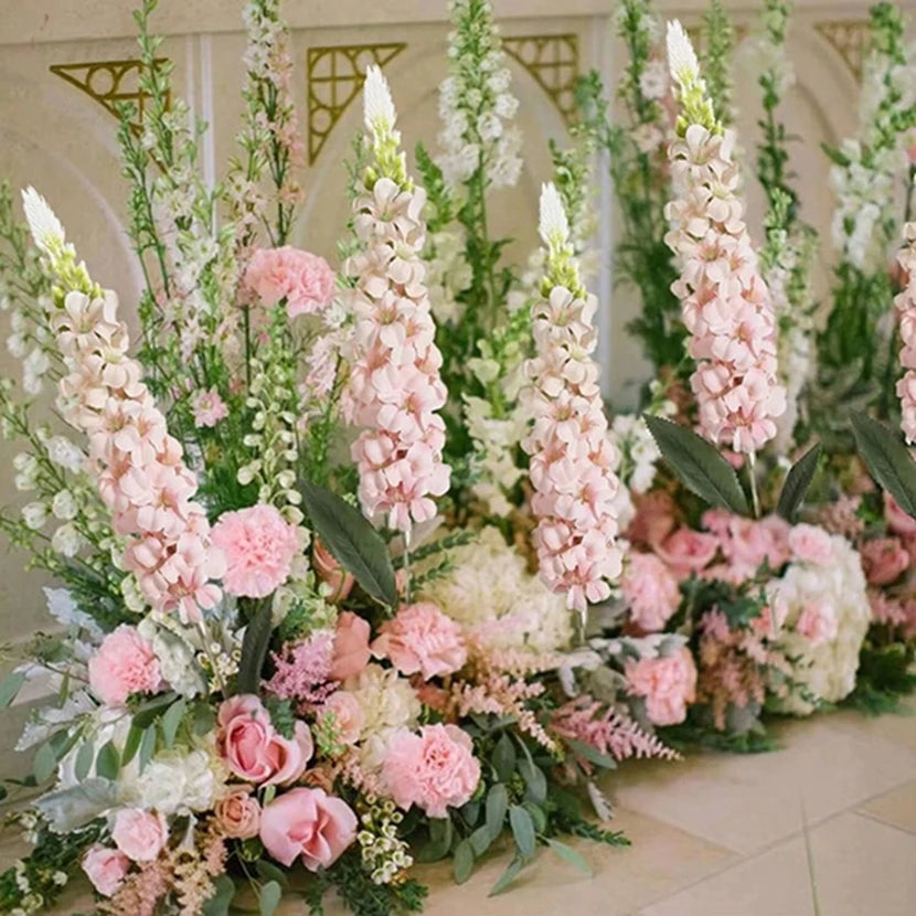 décoration intérieure extérieure bouquet fleurs artificielles orchidées violet bleu blanc anniversaire mariage baby shower