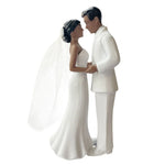 figurines mariés gâteau mariage voile fleurs classique romantique saint valentin anniversaire blanc noir