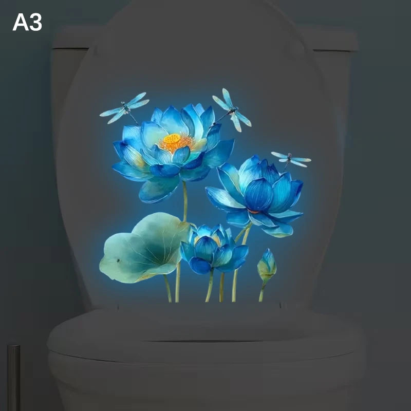 sticker mural fleur lotus rose clair blanc decoration maison chambre salon lumineux amovible autoadhésif