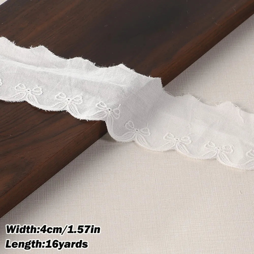 ruban dentelle blanc fleurs brodées 16 yards classique opaque 4cm 5cm 7cm