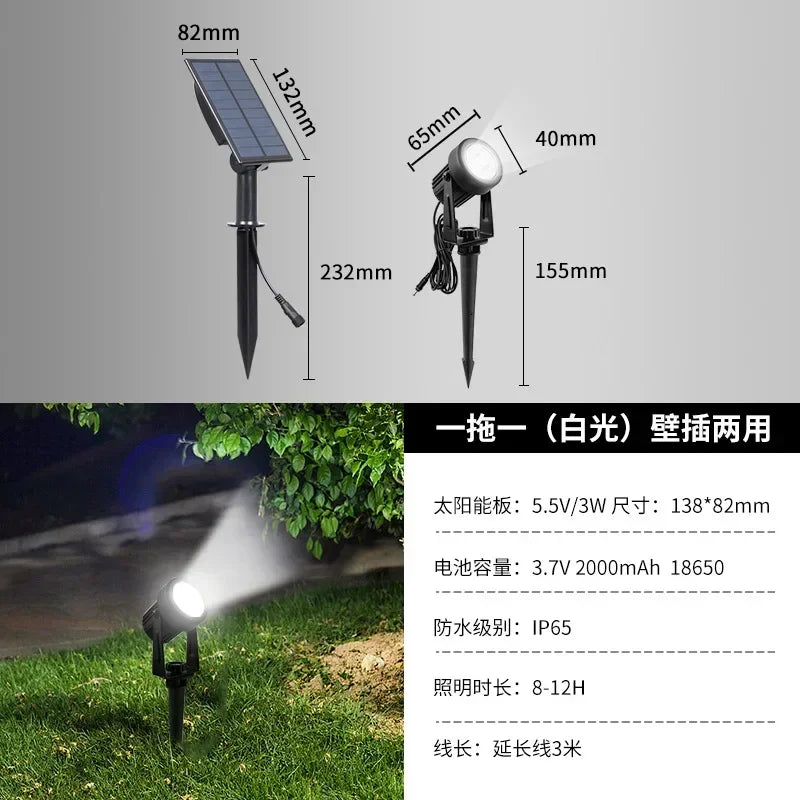 projecteur solaire led ip65 moderne autoinstallation noir opaqueextérieur jardin vacances