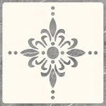 Stencil floral blanc classique adhésif décoration murale pouces pack deux
