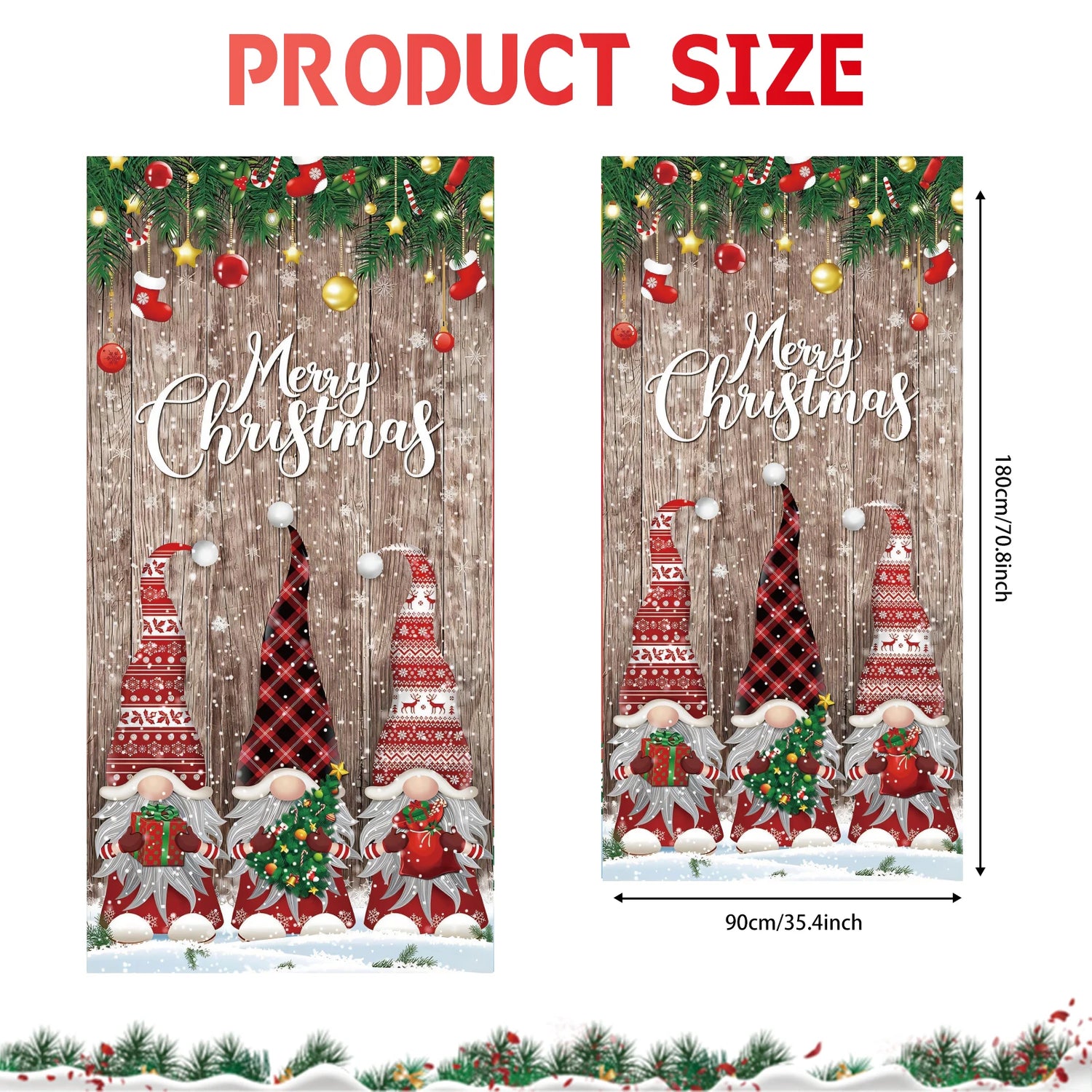 Accessoire de décoration de Noël multicolore pour porte