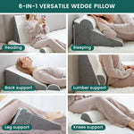 coussin wedge mousse mémoire forme tissu géométrique blanc gris oreiller intégré confortable ergonomique configurable