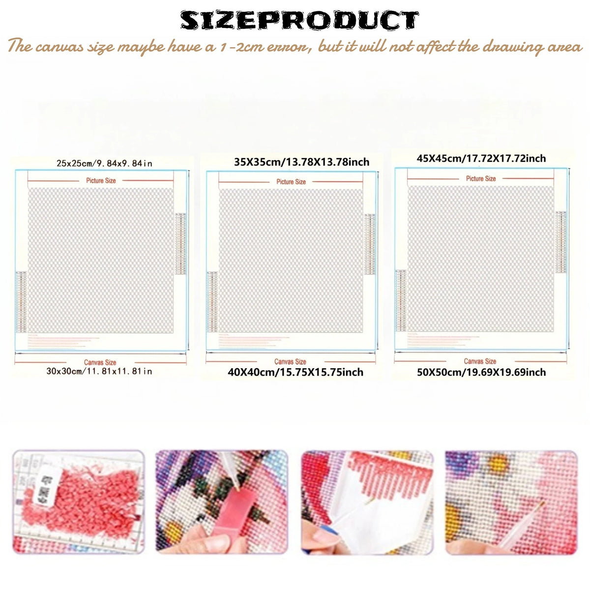 tableau diamant moderne multicolore abstrait 35x35cm toile stylo diamants adhésif fixé art numériqueOpaque