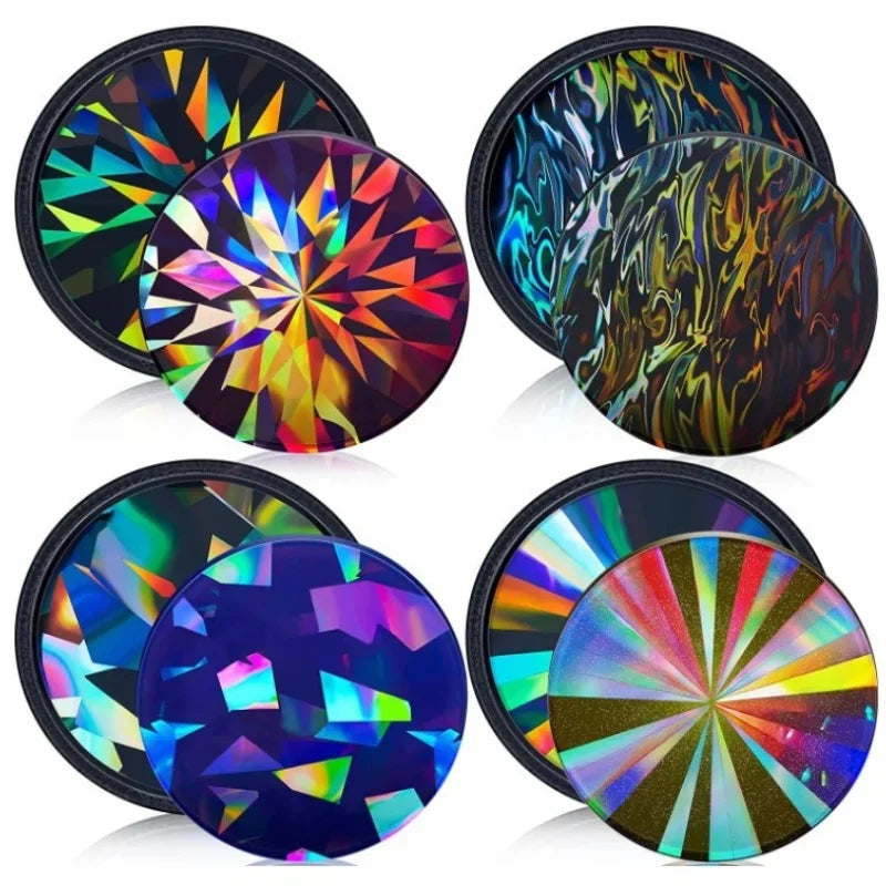 moule résine holographique géométrique moderne noir multicolore effet 3d silicone 9.5cm
