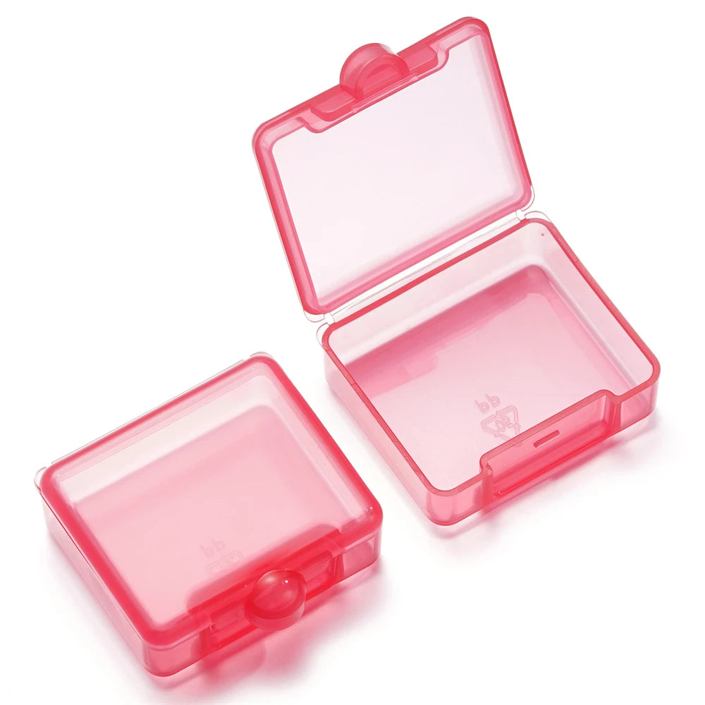boîtes rangement hexagonnelles modernes transparentes clips colorées bleu noir vert orange violet rouge 42x46mm