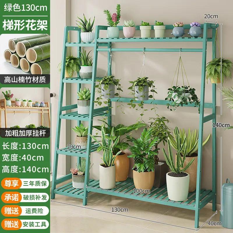 étagère plantes bois naturel moderne vis fixations pots différents 80cm largeur
