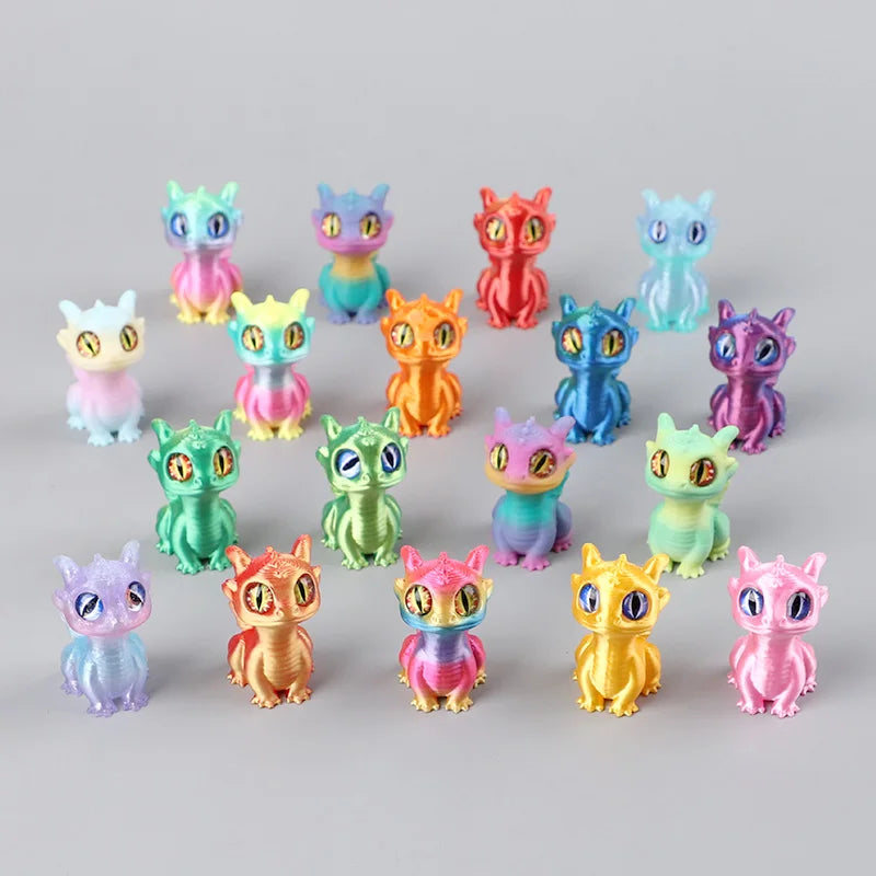 ornements fête anniversaire enfants figurines dragons miniatures multicolores effet 3D decoration table noel fantastique