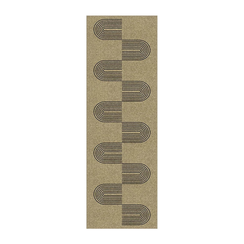tapis sol antidérapant imperméable résistant saleté polyester PVC moderne minimaliste beige lignes noires