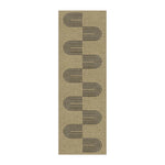 tapis sol antidérapant imperméable résistant saleté polyester PVC moderne minimaliste beige lignes noires
